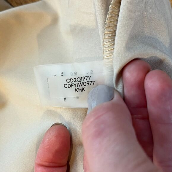 Calvin Klein Tan Shorts Romper Drawstring Waist Pockets Utility Sleeveless 6 - Picture 6 of 9